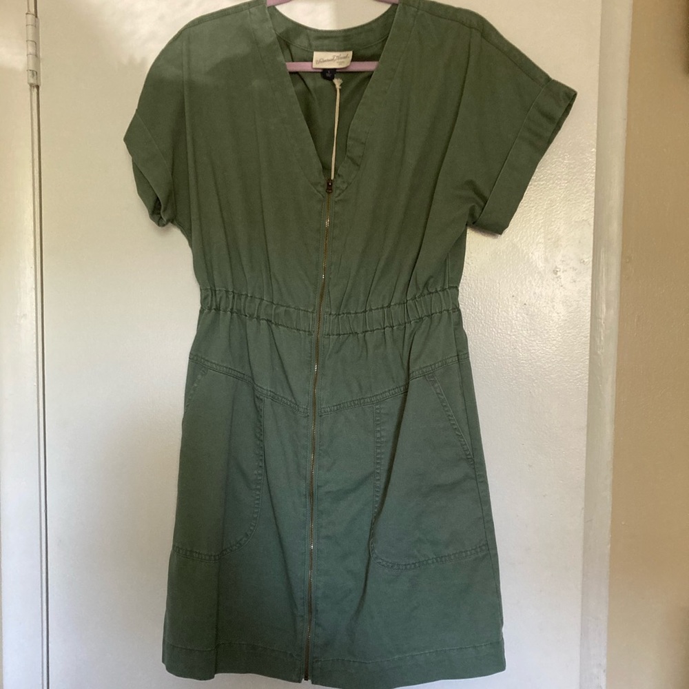 Universal Thread Military Inspired Zip Dress Olive Green Size Small NWT